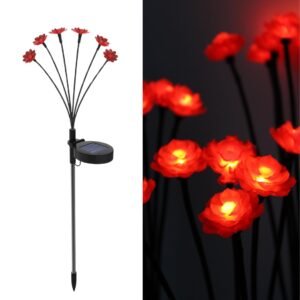 NovusTech 6 LED Solar Flower Light Outdoor – Waterproof | Solar Light for Home & Garden India Warm White (Refurbished)