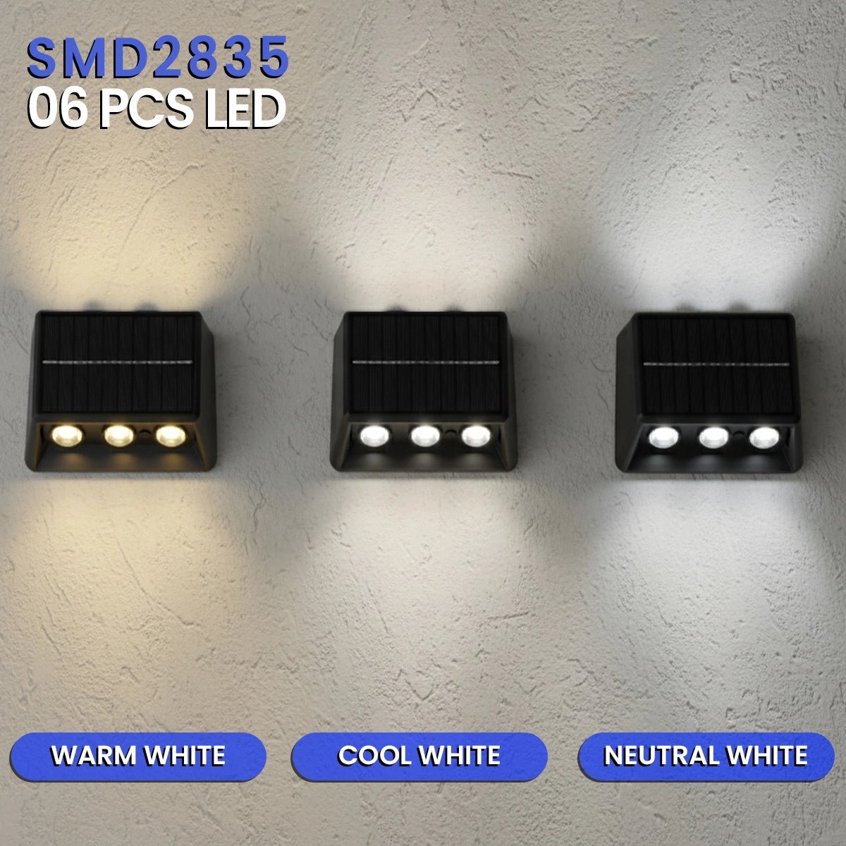 NovusTech 6 LED Solar Wall Lights – Outdoor Waterproof - Image 2