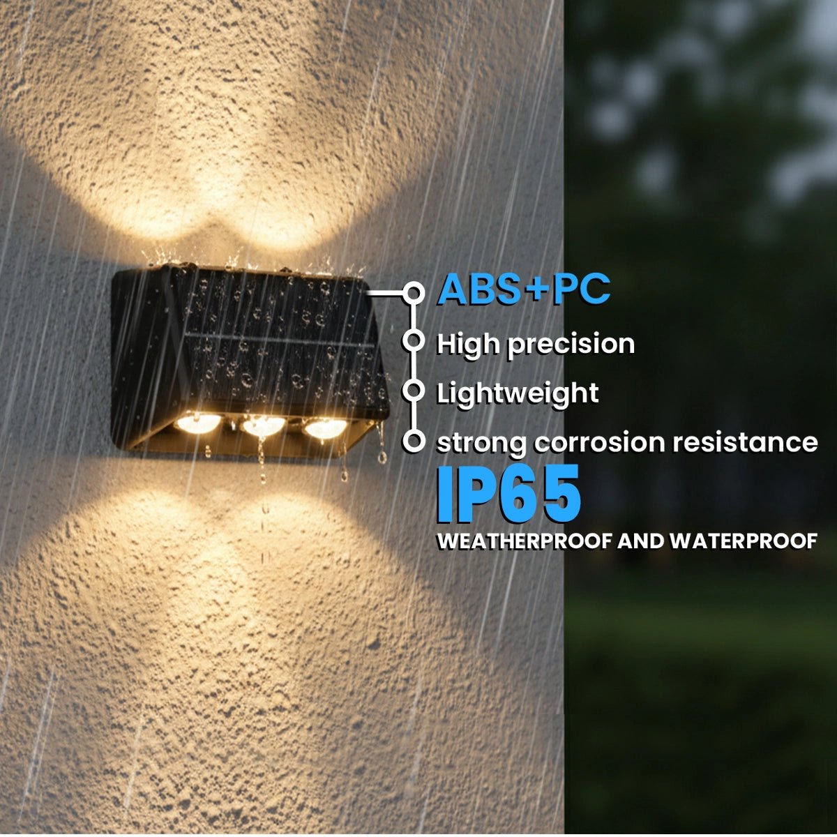 NovusTech 6 LED Solar Wall Lights – Outdoor Waterproof - Image 4