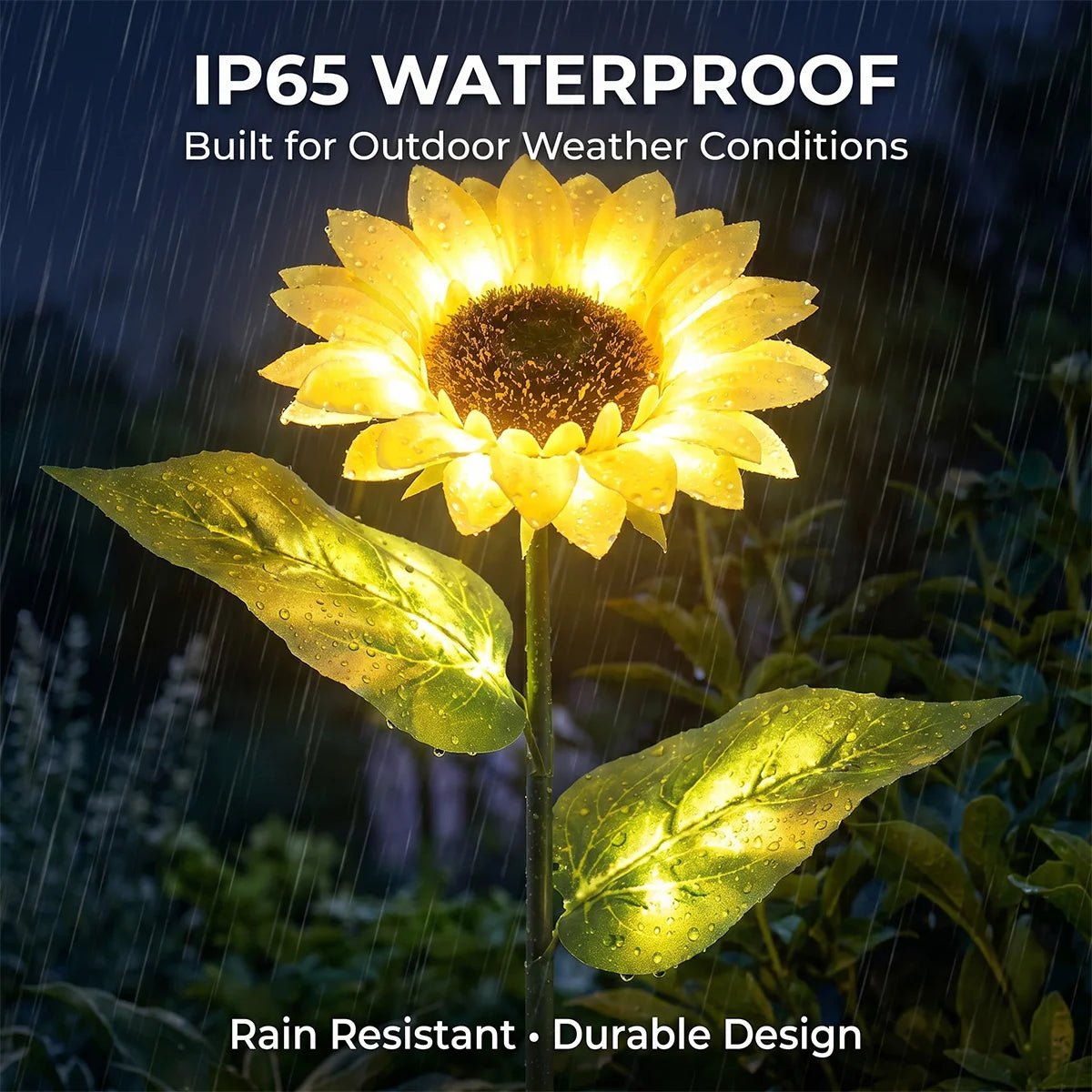 NovusTech 9 LED Solar Sunflower Garden Light Outdoor – Waterproof | Solar Light for Home India Warm White - Image 3