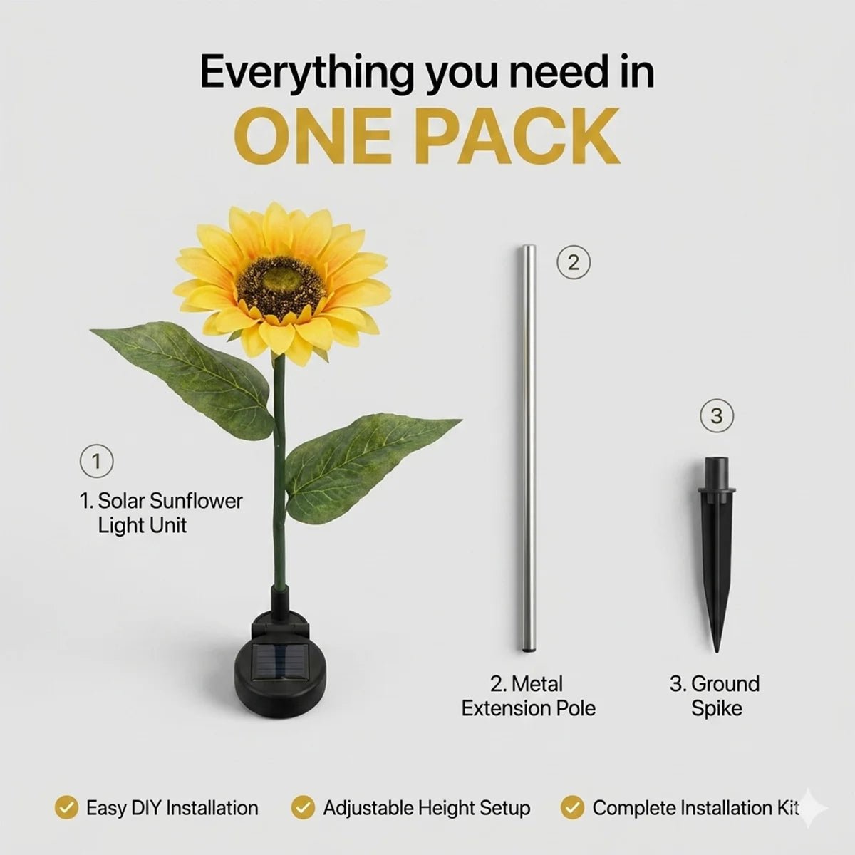 NovusTech 9 LED Solar Sunflower Garden Light Outdoor – Waterproof | Solar Light for Home India Warm White - Image 4