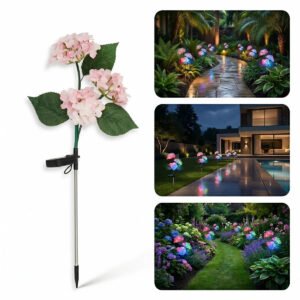 NovusTech Solar Hydrangea Flower Decorative Light – RGB