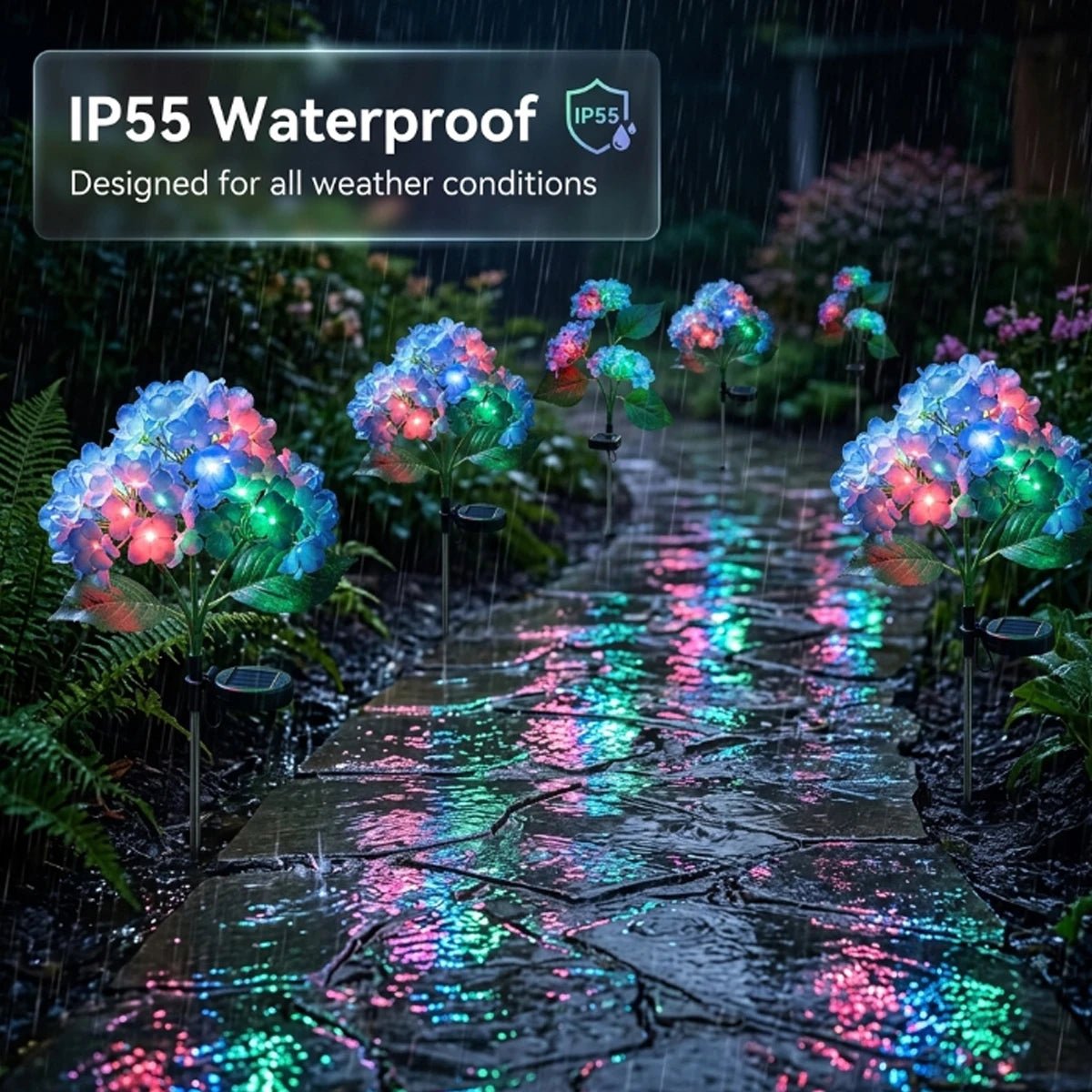NovusTech Solar Hydrangea Flower Decorative Light – RGB - Image 3