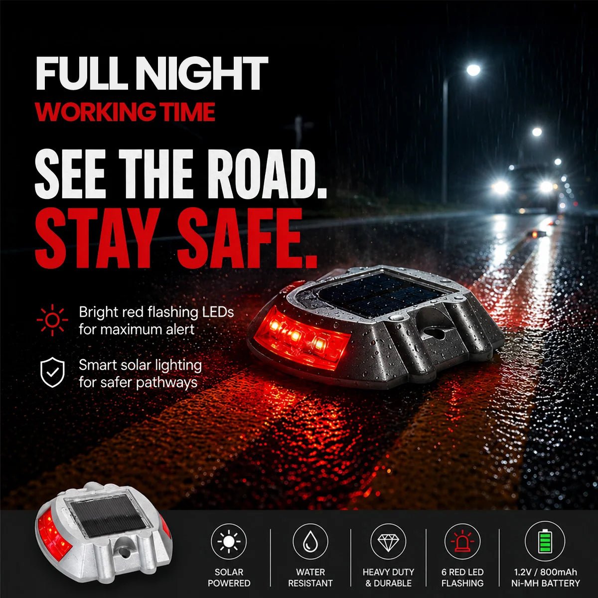 NovusTech Solar Road Stud Light – 6 LED - Image 5