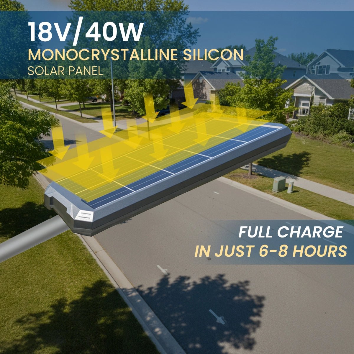 NovusTech 300W Solar Street Light – Aluminium Body - Image 2