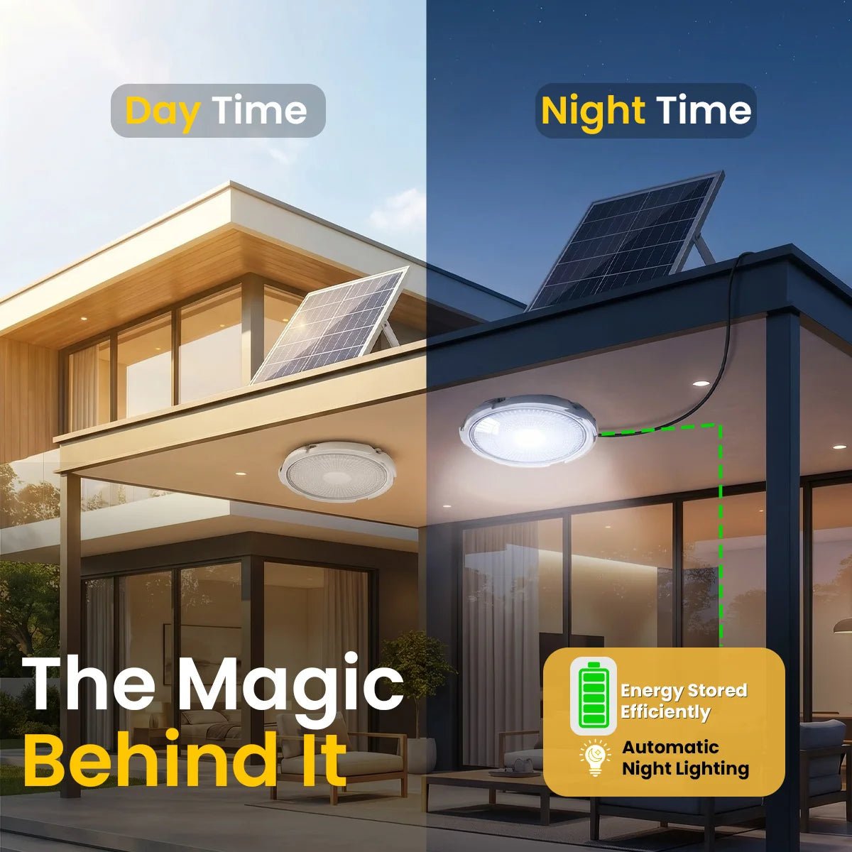 NovusTech 300W Solar Ceiling Light – Outdoor & Indoor LED Waterproof | Solar Light for Home & Garden India - Image 8
