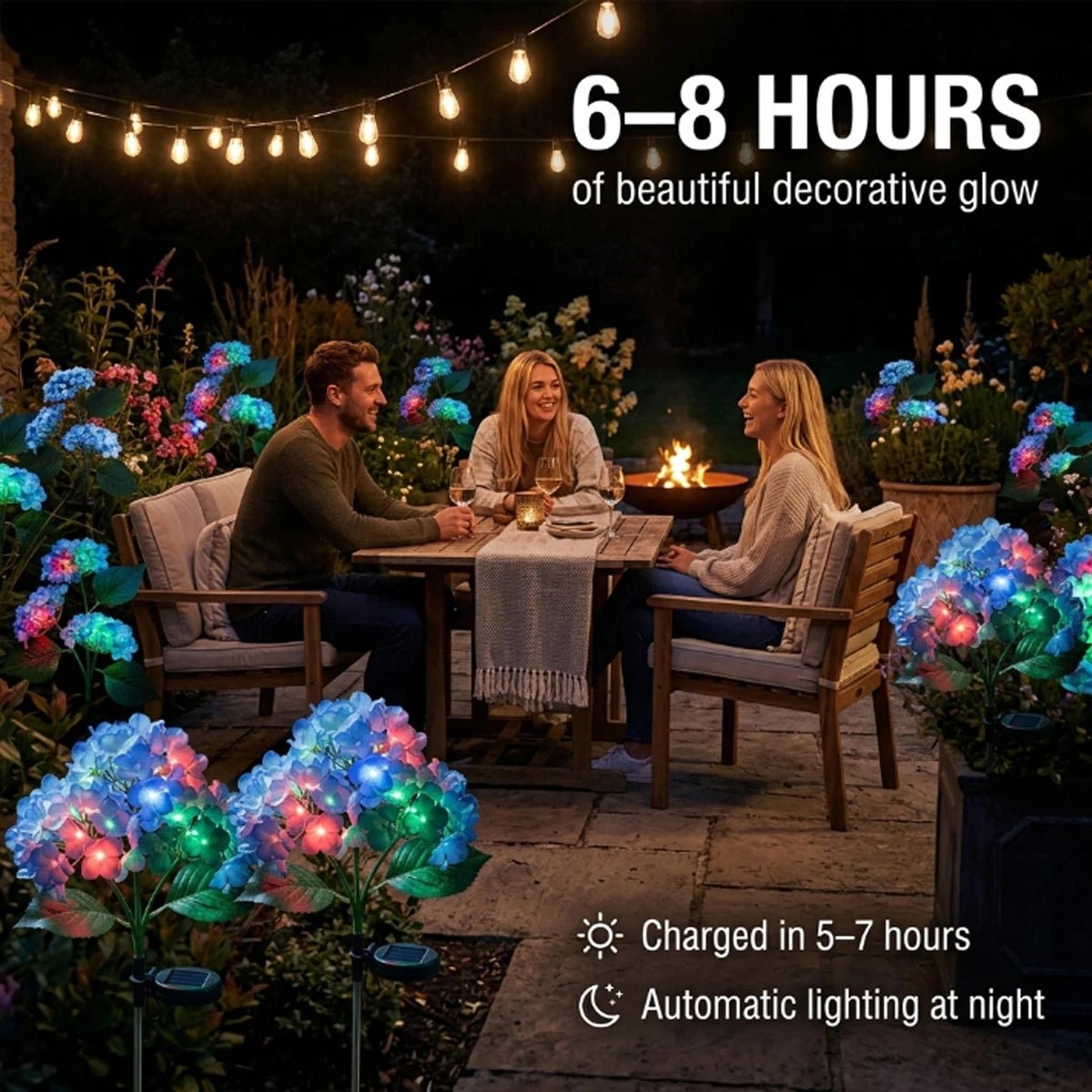 NovusTech Solar Hydrangea Flower Decorative Light – RGB - Image 6