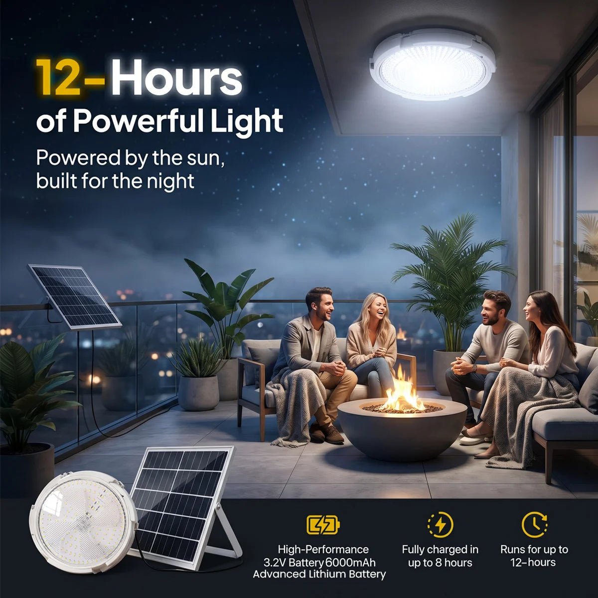 NovusTech 100W Solar Ceiling Light – Outdoor & Indoor LED Waterproof | Solar Light for Home & Garden India - Image 5