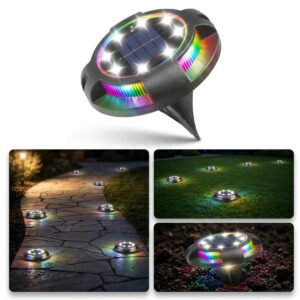 NovusTech Solar Ground Light – RGB+White Decorative