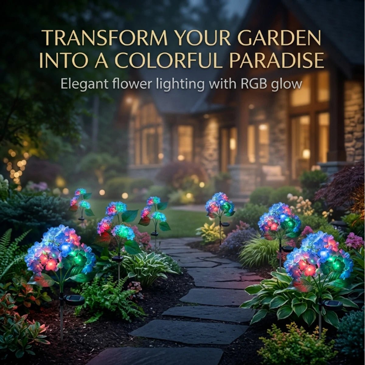 NovusTech Solar Hydrangea Flower Decorative Light – RGB - Image 7