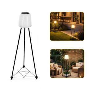 NovusTech 40 LED Solar Bollard Light – Waterproof Lantern with Plant Stand | Solar Light for Pathway