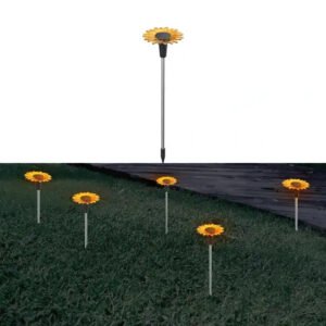 NovusTech Solar Sunflower Garden Decoration Light – Outdoor Waterproof | Solar Light for Home India Warm White