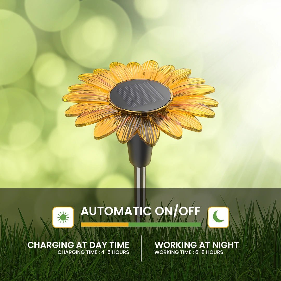 NovusTech Solar Sunflower Garden Decoration Light – Outdoor Waterproof | Solar Light for Home India Warm White - Image 5