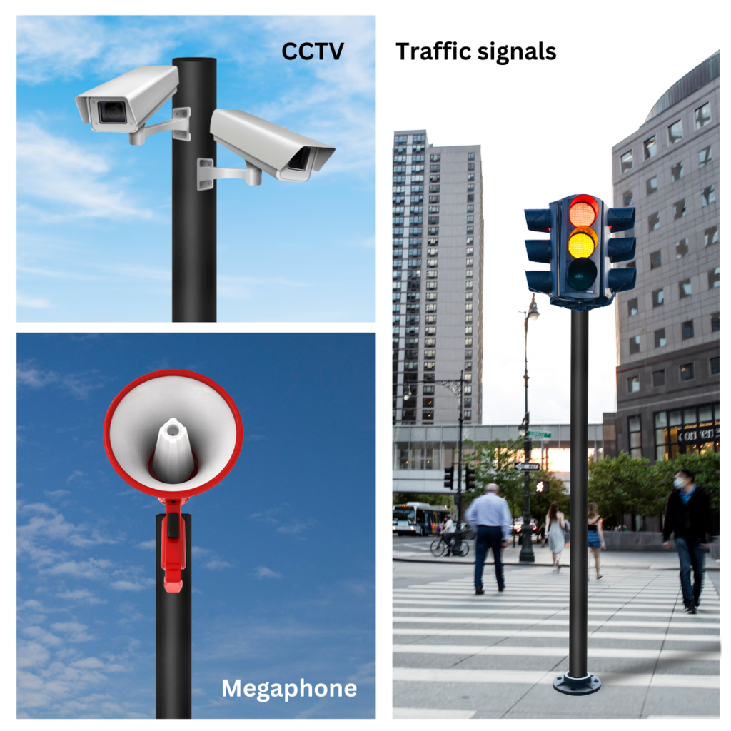 NovusTech Adjustable 4–14 Ft Aluminium Pole & Base Only – Solar Light Not Included | For CCTV - Image 2