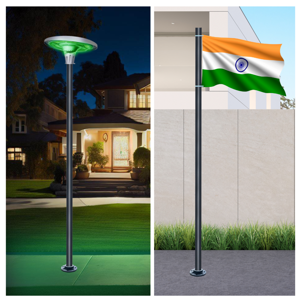 NovusTech Adjustable 4–14 Ft Aluminium Pole & Base Only – Solar Light Not Included | For CCTV - Image 5
