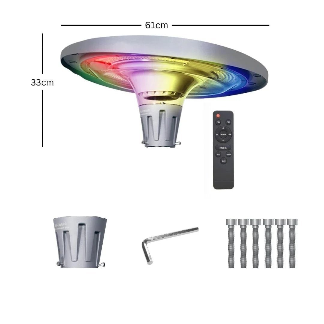 NovusTech 1200W Solar UFO Light – Waterproof LED | Solar Light for Home & Garden Outdoor India Warm/Cool White+RGB (Refurbished) - Image 5