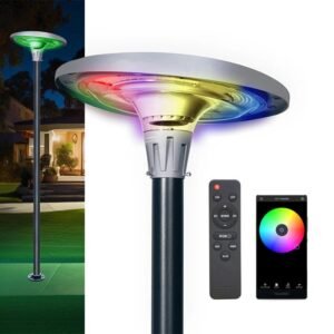 NovusTech 1200W Solar UFO Light – Waterproof LED | Solar Light for Home & Garden Outdoor India Warm/Cool White+RGB (Refurbished)