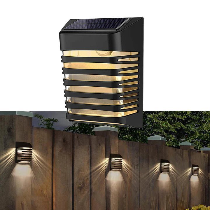 NovusTech 4 LED Solar Wall Light – Outdoor Waterproof Decorative | Solar Light for Home & Garden India (Refurbished)