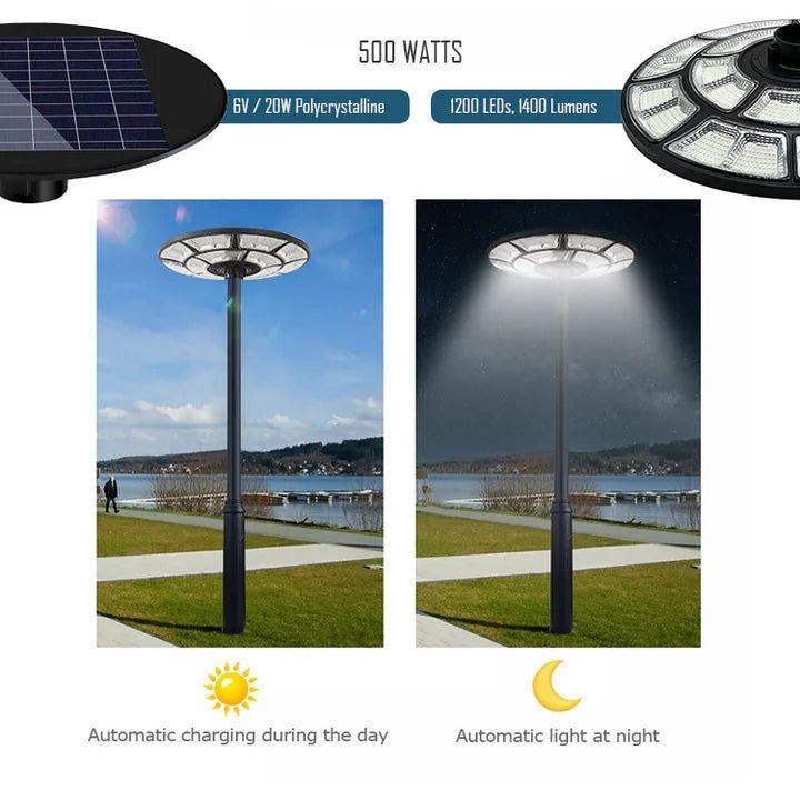 NovusTech 500W Solar UFO Light – Waterproof LED | Solar Light for Home & Garden Outdoor India (Cool White - Image 2