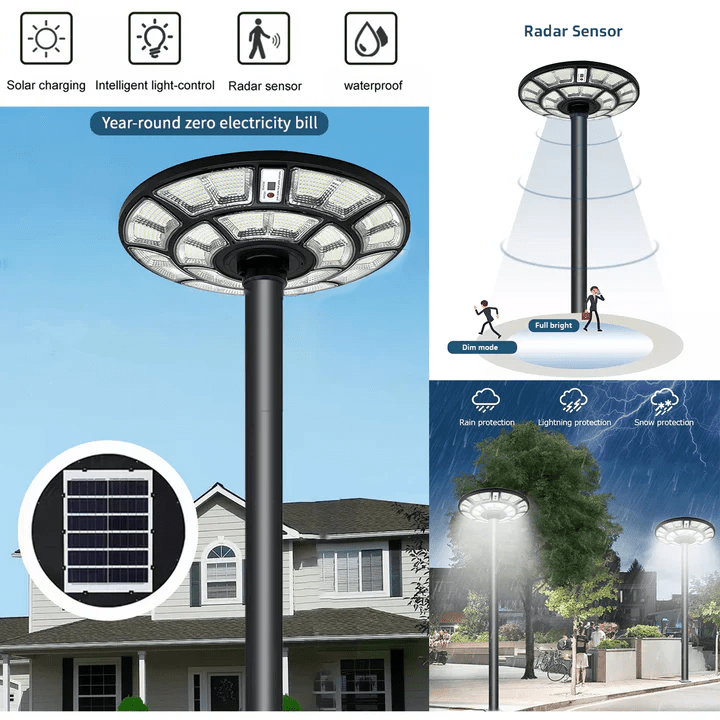 NovusTech 500W Solar UFO Light – Waterproof LED | Solar Light for Home & Garden Outdoor India (Cool White - Image 3