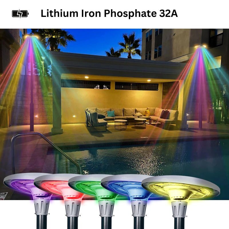 NovusTech 800W Solar UFO Street Light – Waterproof LED | Solar Light for Home & Garden Outdoor India (Warm/Cool White+RGB) - Image 2