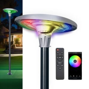 NovusTech 800W Solar UFO Street Light – Waterproof LED | Solar Light for Home & Garden Outdoor India (Warm/Cool White+RGB)
