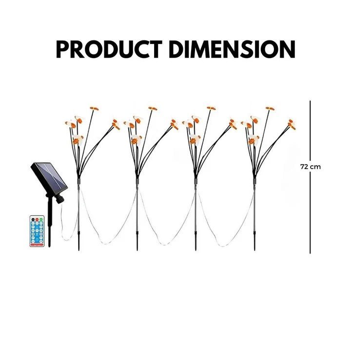 NovusTech 24 LED Solar Honey Bee Garden Light Stake – Waterproof | Solar Light for Home & Garden India (Set of 4) - Image 5
