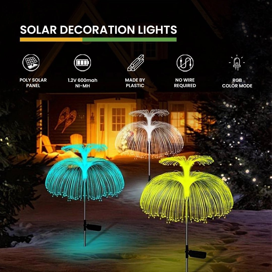 NovusTech Solar Jellyfish Fountain Decorative Light – 7 Color Double Layer - Image 2