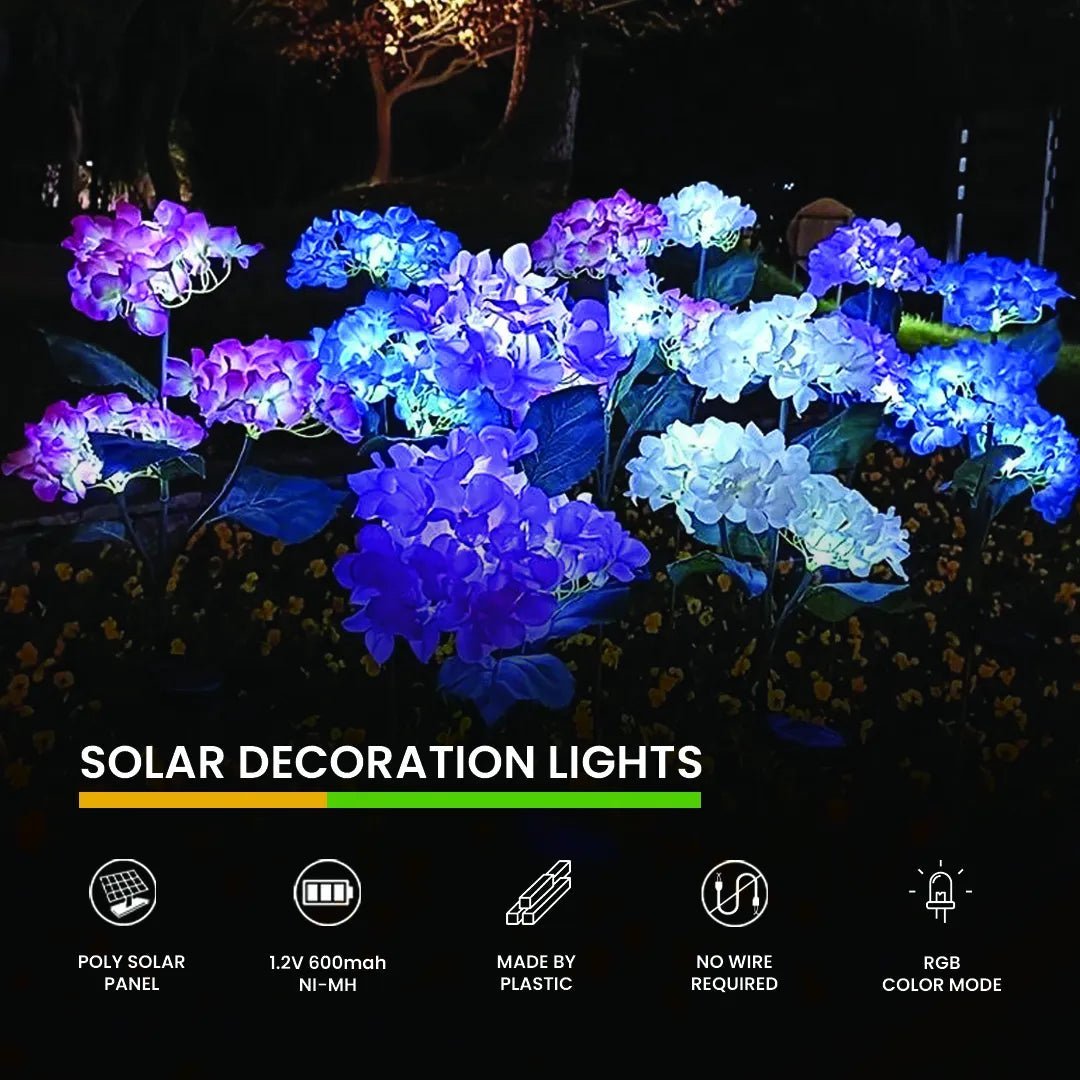 NovusTech Solar Hydrangea Flower Decorative Light – RGB Lavender - Image 2