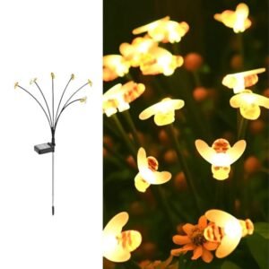 NovusTech 6 LED Solar Honey Bee Light Outdoor – Waterproof | Solar Light for Home & Garden India (Refurbished)