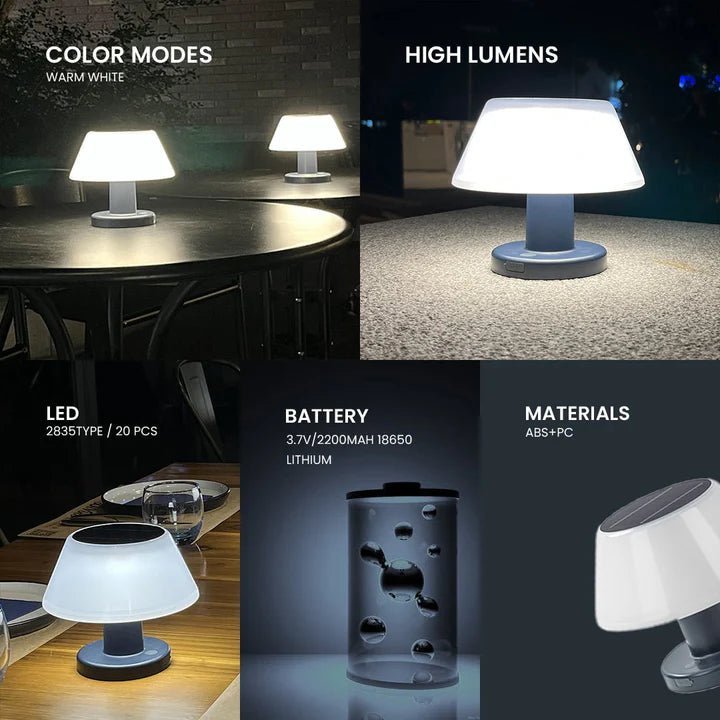 NovusTech Solar Lights for Home LED Table Lamp for Emergency Decorative Camping Lantern (Warm White)(Refurbished) - Image 2