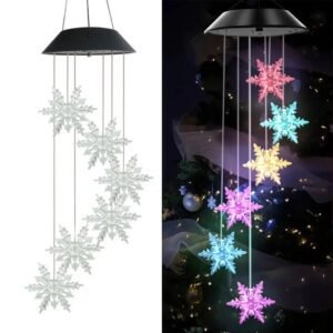 NovusTech Solar Snowflake Windchimes Decorative Light – Multicolor