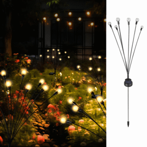 NovusTech 6 LED Solar Crystal Firefly Light Outdoor – Waterproof | Solar Light for Home & Garden India Warm White